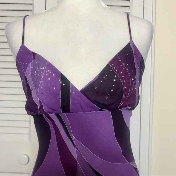Vintage Xoxo purple rhinestone midi dress - Picture 2 of 4